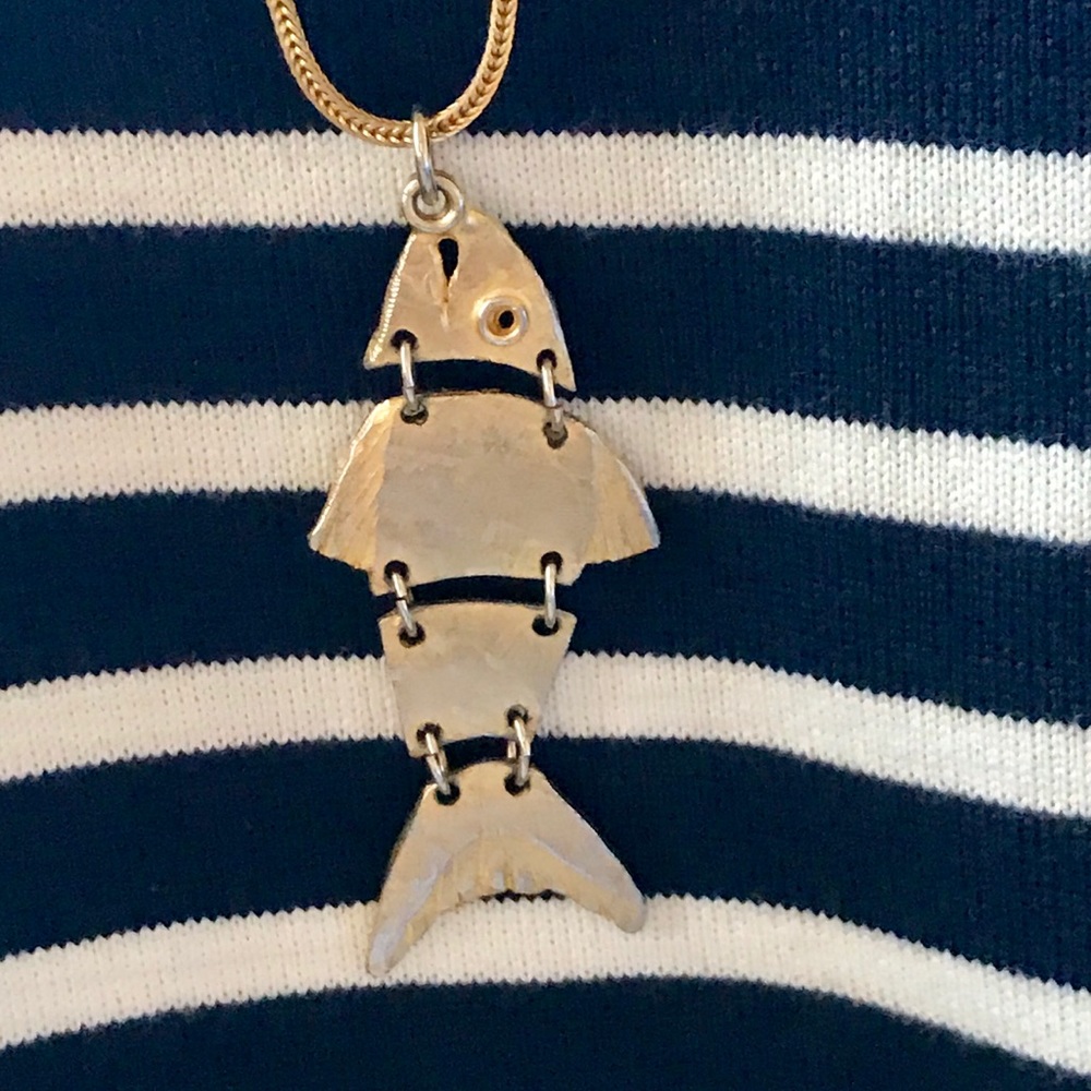 Celia Landman golden fish necklace